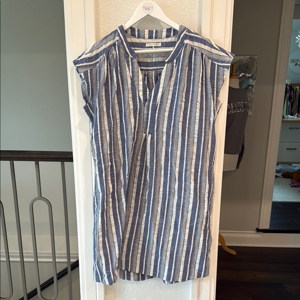 Stitchdrop Blue & White Striped Dress